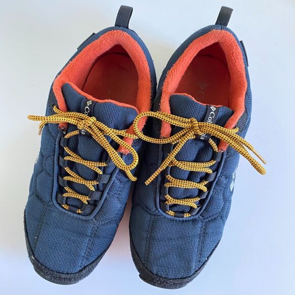 Columbia Other - Columbia Firecamp Sledder Hiking Shoes Kids Size 4 Blue Orange Gray Waterproof